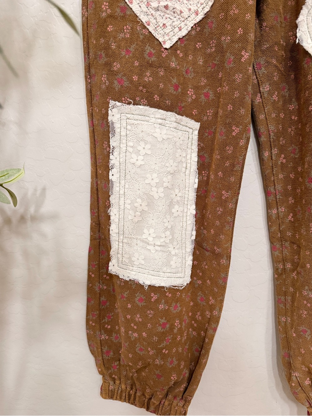 NWT POL Boho Patchwork Wide-Leg Pants in Brown - Picture 8 of 9